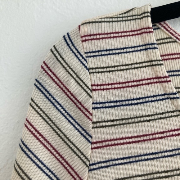 Anthropologie Puella Striped Swing Dress Long Sleeve Elbow Patch Multicolor M - Picture 6 of 13